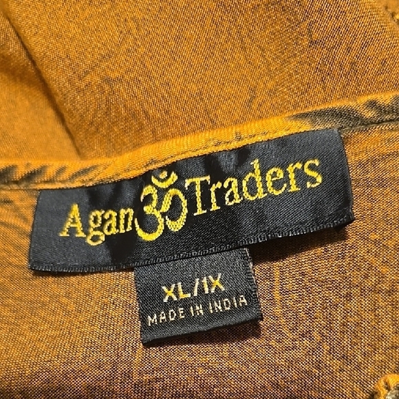 Agon Traders Boho Stonewashed Brown 3/4 Sleeve Tunic XL - Picture 2 of 5